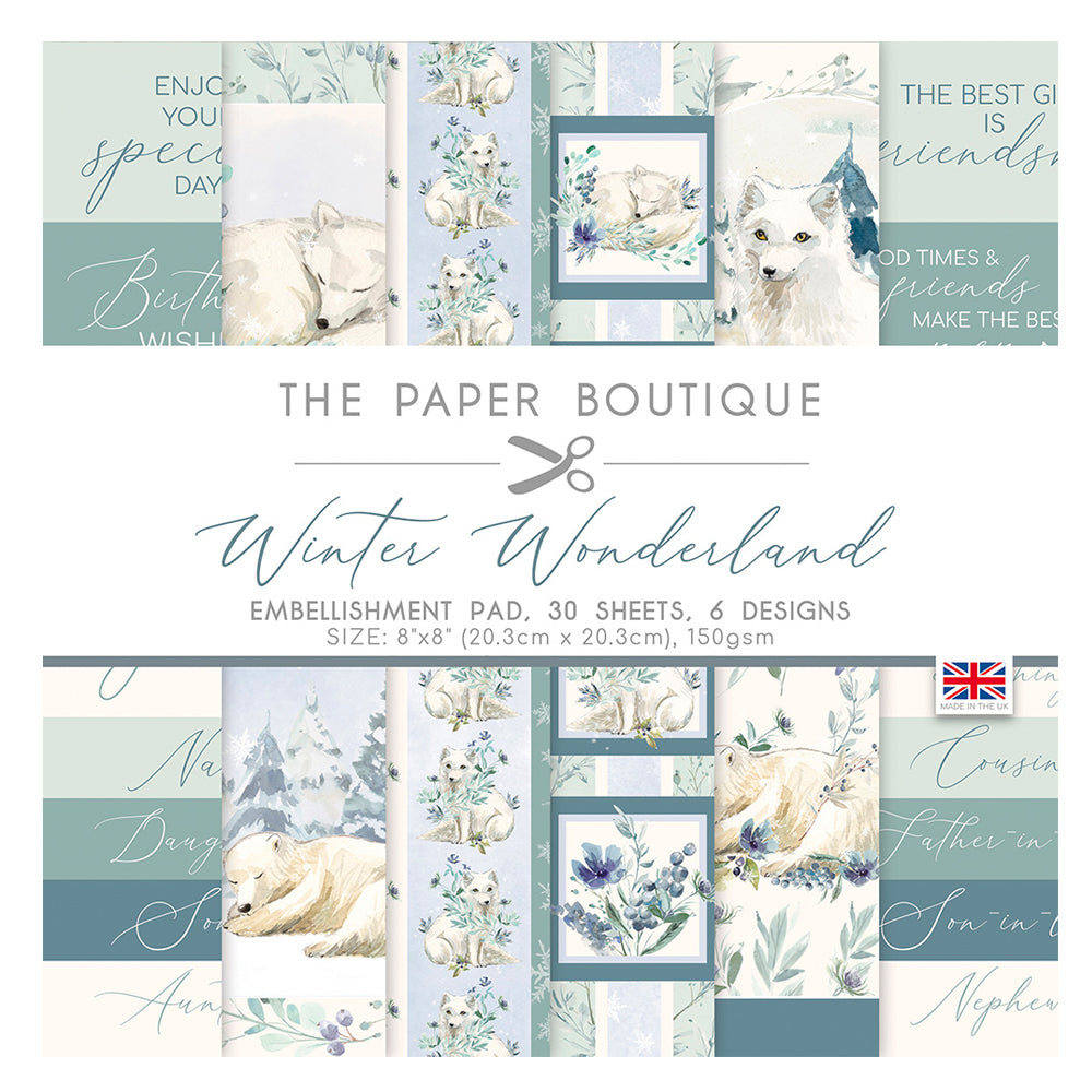 Paper Boutique Paper Pad 8 x 8 - Winter Wonderland Embellishment Pad
