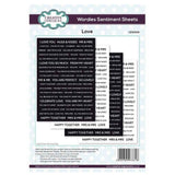 Creative Expressions Wordies Sentiment Sheets - Love CEW006
