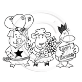 0157 GG - Party Animals Rubber Stamp