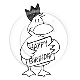 0159 E - Happy Birthday Bird Rubber Stamp