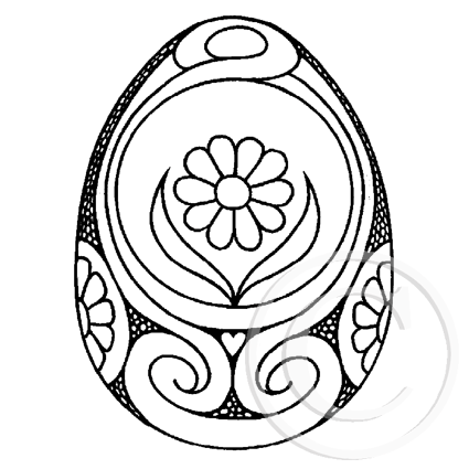 0349 C or F - Easter Egg Rubber Stamp