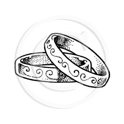 0368 A or B - Wedding Rings Rubber Stamps