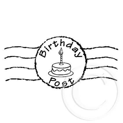0399 B - Birthday Post Rubber Stamp