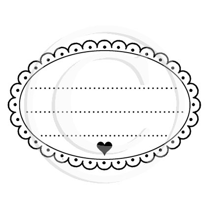 0406 E - Oval Label Rubber Stamp