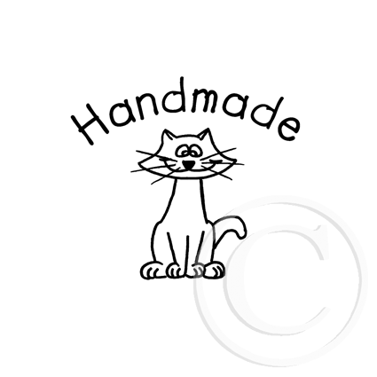 0457 A - Handmade - Cat Rubber Stamp