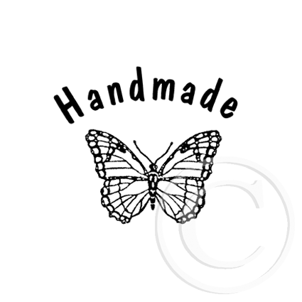 0458 A - Handmade - Butterfly Rubber Stamp