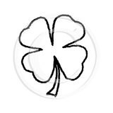 0579 A or C - Four Leaf Clover Rubber Stamps