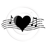 0588 B - Musical Heart Rubber Stamp