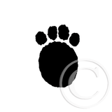 0730 A - Teddy Paw Print Rubber Stamp