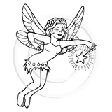 0825 D - Fairy with Wand Rubber Stamp