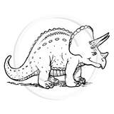 0843 D - Dinosaur Triceratops Rubber Stamp
