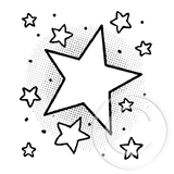 0908 C - Stars Rubber Stamp