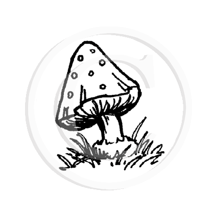 0921 A - Mushroom Rubber Stamp