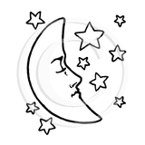 0937 C - Moon Rubber Stamp
