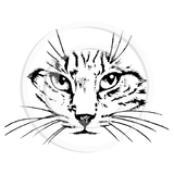 1017 F - Cat Face Rubber Stamp