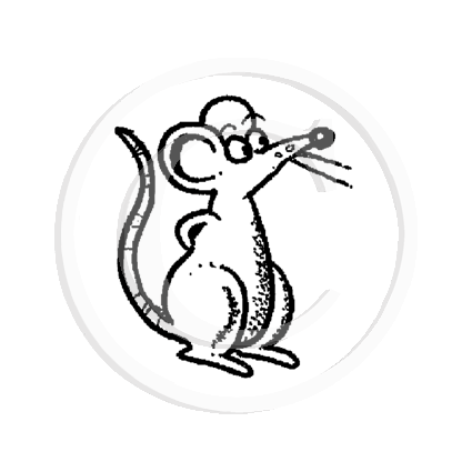 1037 A - Mouse Rubber Stamp