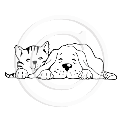 1109 BB - Cat & Dog Rubber Stamp