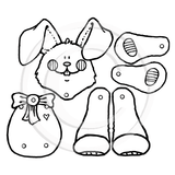 1146 G - Poseable Rabbit Rubber Stamp