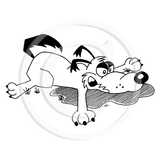 1153 E - Dog In Mud Puddle Rubber Stamp