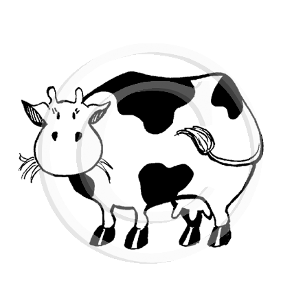 1201 C - Cow Rubber Stamp