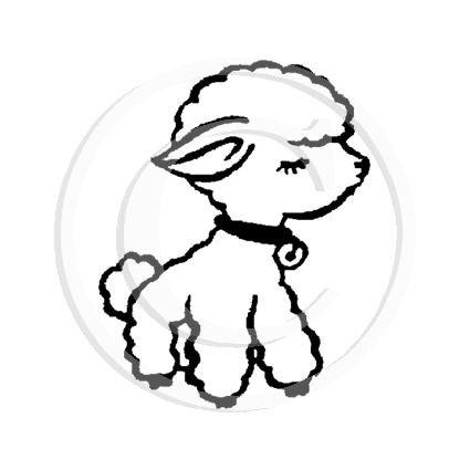 1214 A - Lamb Rubber Stamp
