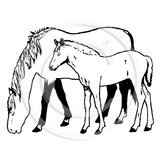 1217 G or D - Horses Rubber Stamp