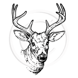 1251 F or D - Deer Head Rubber Stamp