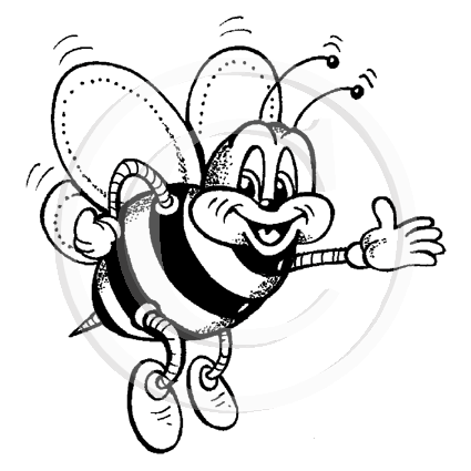 1262 F or C Boy Bee Rubber Stamp