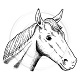 1293 G or D - Horse Head Rubber Stamp