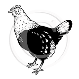 1341 C Chicken Hen Rubber Stamp