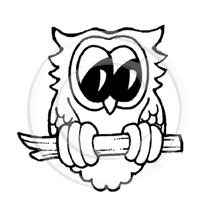 1342 C - Owl Rubber Stamp