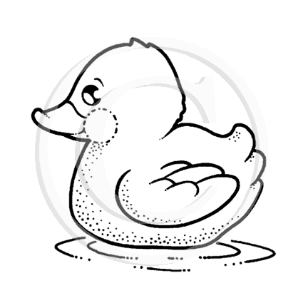 1344 A or C - Duckie Rubber Stamp