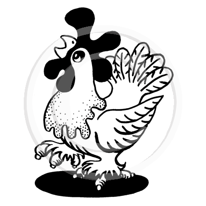 1361 D Rooster Rubber Stamp