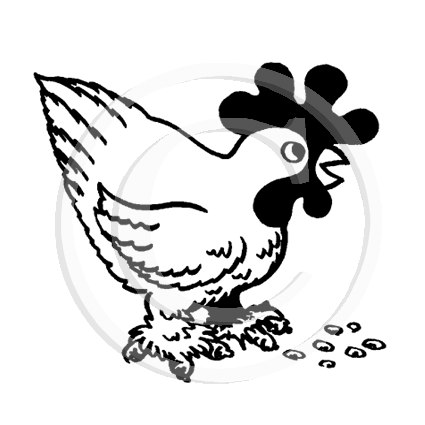 1362 C Chicken Hen Rubber Stamp