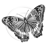 1376 D or G Butterfly Rubber Stamp