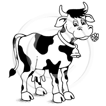 1398 F - Cow Rubber Stamp