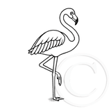 1401 E - Flamingo Rubber Stamp