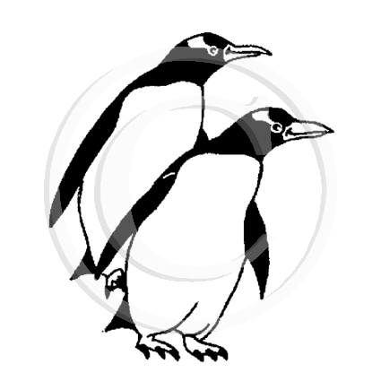 1406 C - Penguins Rubber Stamp
