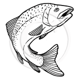 1421 F - Leaping Trout Rubber Stamp