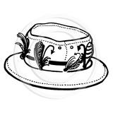 1444 C or A - Fishing Hat Rubber Stamp