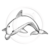 1451 F - Dolphin Rubber Stamp