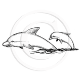 1453 FF - Dolphins Rubber Stamp
