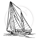 1464 F - Sail Boat Rubber Stamp