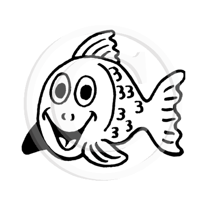 1468 A Happy Fish Rubber Stamp