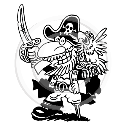 1470 G - Pirate Rubber Stamp