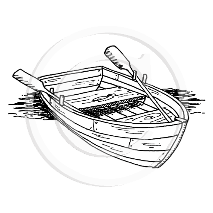 1482 E or GG - Row Boat Rubber Stamp