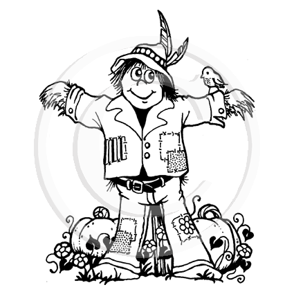 1553 G - Scarecrow Rubber Stamp