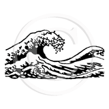 1607 B - Waves Rubber Stamp