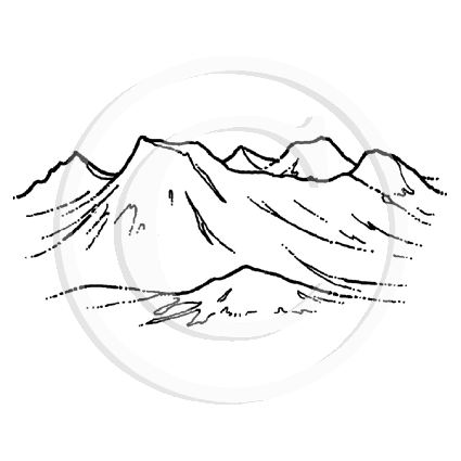 1629 E Mountains Rubber Stamp
