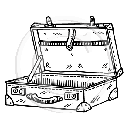 1640 G - Suitcase Rubber Stamp